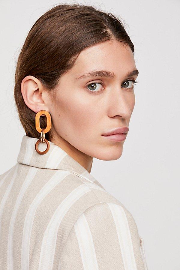 Wooden Loop Hoop Earrings By Zhuu At Free People